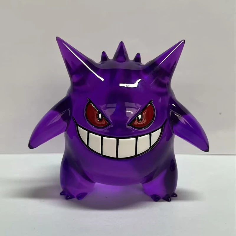 8cm Pokemon Anime rysunek Kawaii Gengar przezroczysta figurka statua Model lalki Decoraion kolekcjonerskie zabawki z PVC prezenty dla dzieci