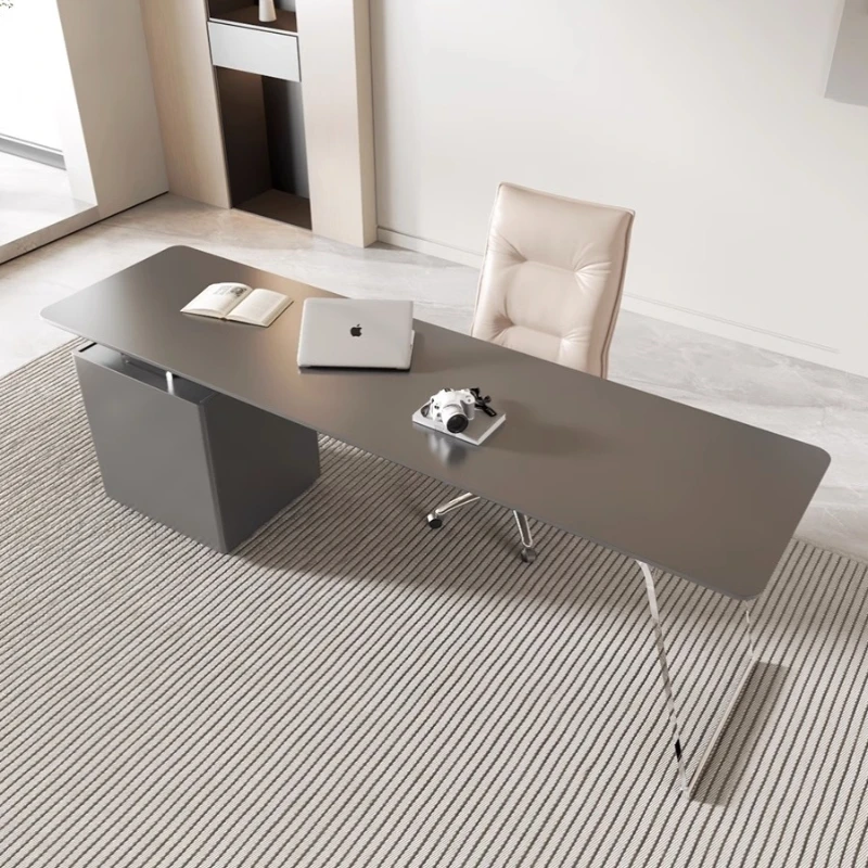 Scrivania da ufficio bianca minimalista, camera da letto, scrittura, scrivania direzionale squisita, moderna scrivania per laptop, mobili da viaggio Meuble