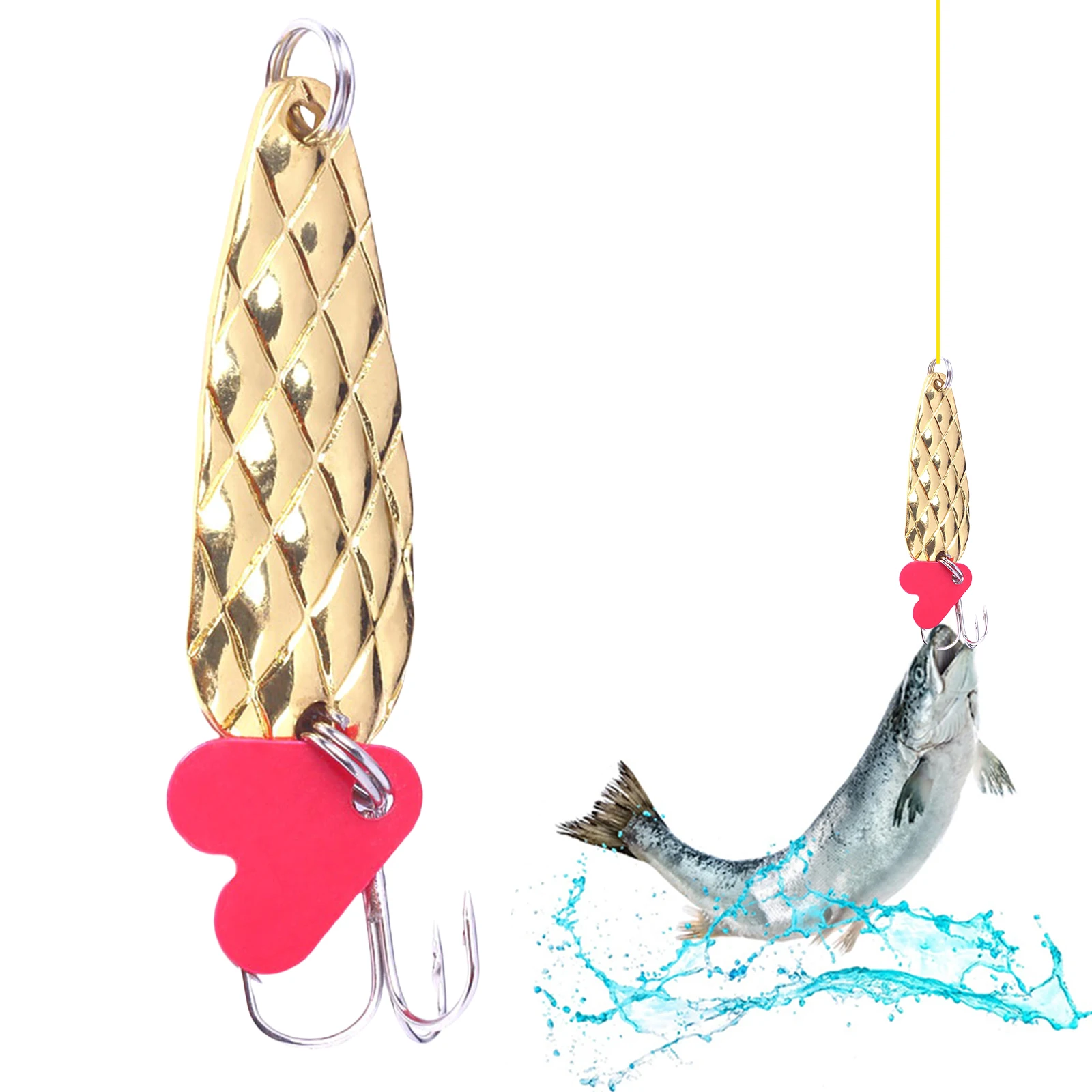 Metal Spoons Fishing Lures 9g Hard Sequin Baits for Trout Panfish Bass Pike (B)