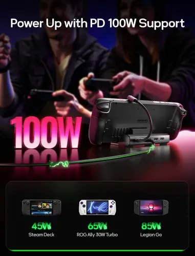 Imagen 2 del producto Estación de acoplamiento mejorada 4K @ 60 Hz para Steam Deck OLED/ROG Ally X/Legion Go/MSI Claw, Steam Deck Dock 5 en 1 con HDMI 2.1