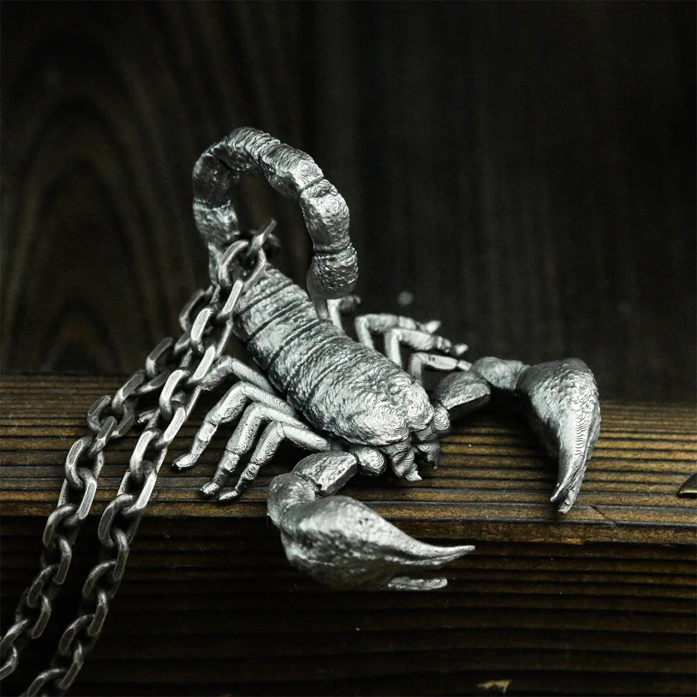 American Style Titanium Steel Silver Color Poisonous Scorpion Necklace Mysterious Men Style Rock Hip Hop Party Jewelry Necklace