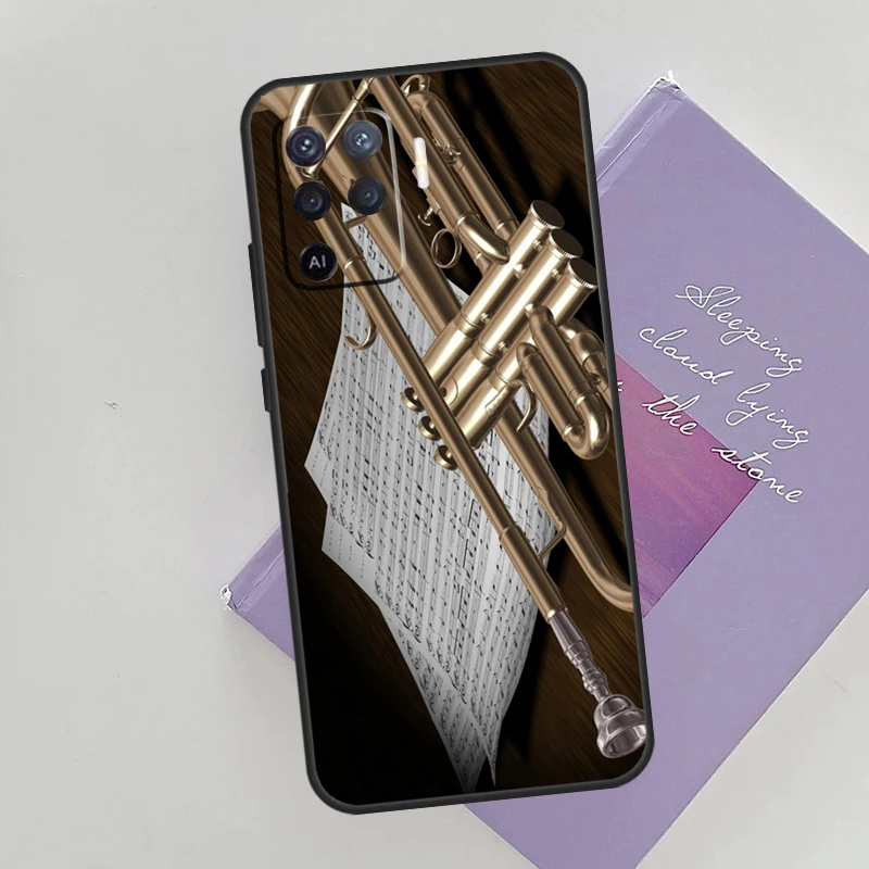 Piccolo Trumpet Brass Instruments Phone Case For Oppo A96 A76 A16 A74 A53 A54 A94 A15 A17 A52 A72 A57S A58 A78 A98 A79 Cover