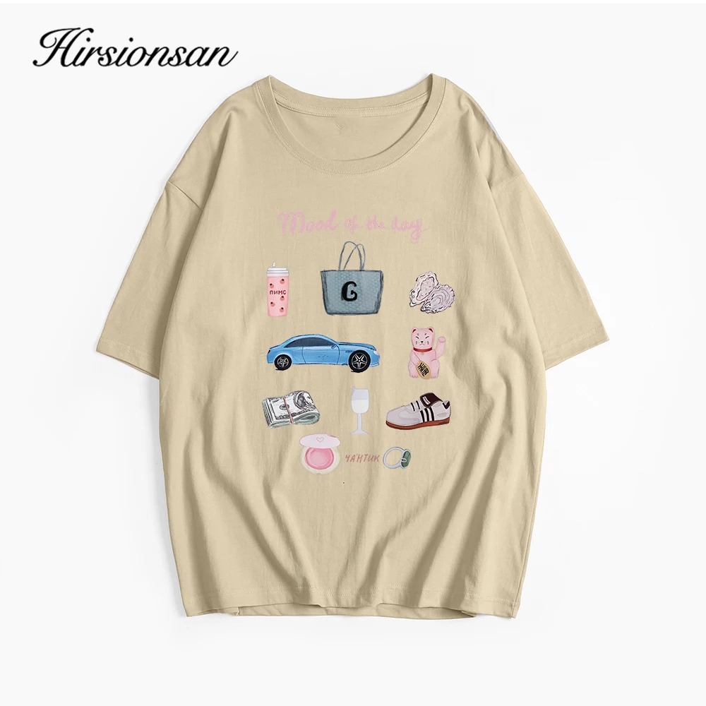 Hirsionsan Vintage Aesthetic Graphic Printed T Shirt Women Summer Cotton Soft Short Sleeve Tee Female Oversized Higt Street Tops image 4