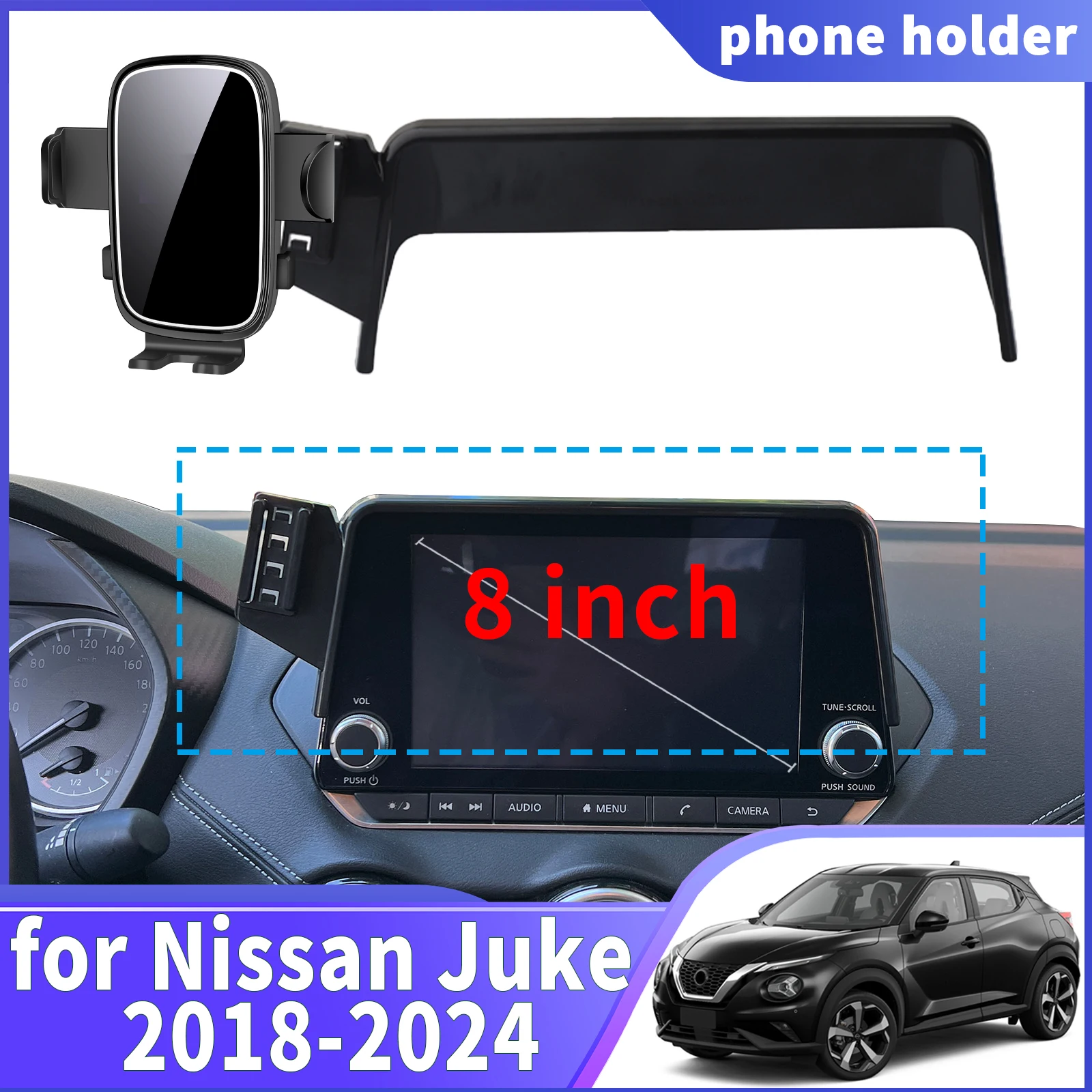 

fit for Nissan Juke F16 2018 2019 2020 2021 2022 2023 2024 (8/7inch) ​​Navigation Phone Holder Mount Customized Car accessoires