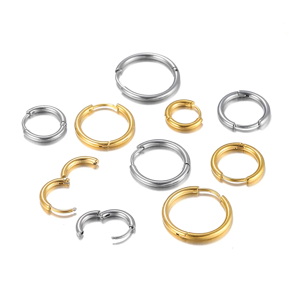 6Pcs/Lot 8-16mm Stainless Steel Earrings Open Earring Round Geometry Earrings Jewelry for DIY Earring Jewelry Making Accessories