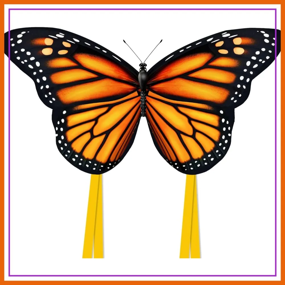 

2024 New 55" Monarch Butterfly Kite, Easy to Fly for Beginners, Single Line with Tail, Perfect for Beach Park Outdoor Activities