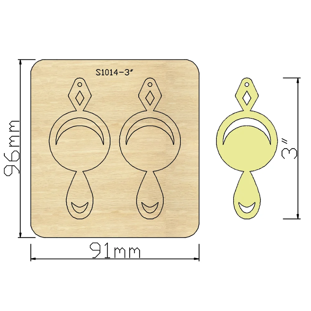 Irregular Earrings Wooden Cutting Dies Craft Knife Mold Compatible With Most Die Cuts Machines