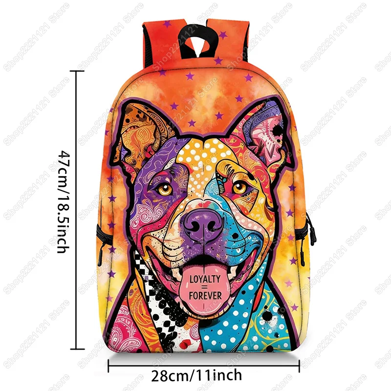 Pop Art Pitbull Backpack Women Men Travel Large Capacity Daypack Laptop Backpacks College School Bags Bookbag Dog Lover Gift