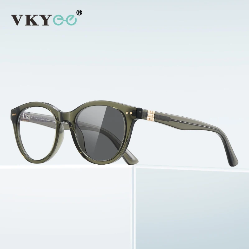 

VKYEE New Simple Fashion Geometric Round Design Men's Anti-blue Light Reading Glasses Can Be Customized Prescription PFD2231