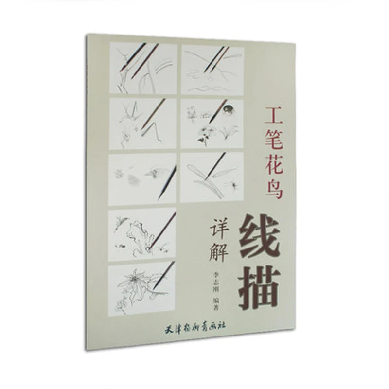 

Traditional Chinese painting techniques meticulous flower and bird line drawing art book