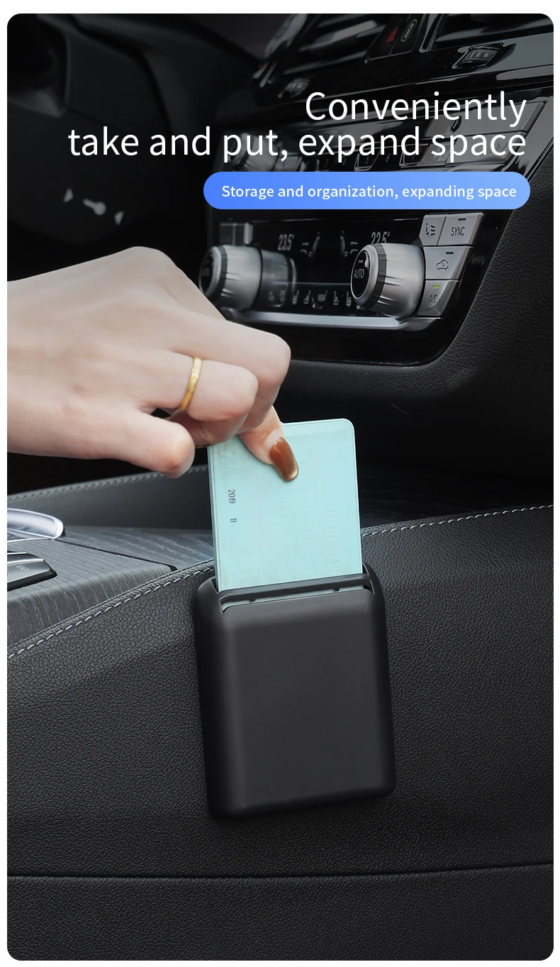 Auto-Sonnenblenden-Kartenhalter, Karten-Aufbewahrungsbox, Auto-Innenraum-Ticket-Kartenhalter, Spalt-Aufbewahrungshalterung, Auto-Innenraum-Zubehör – Detail 4