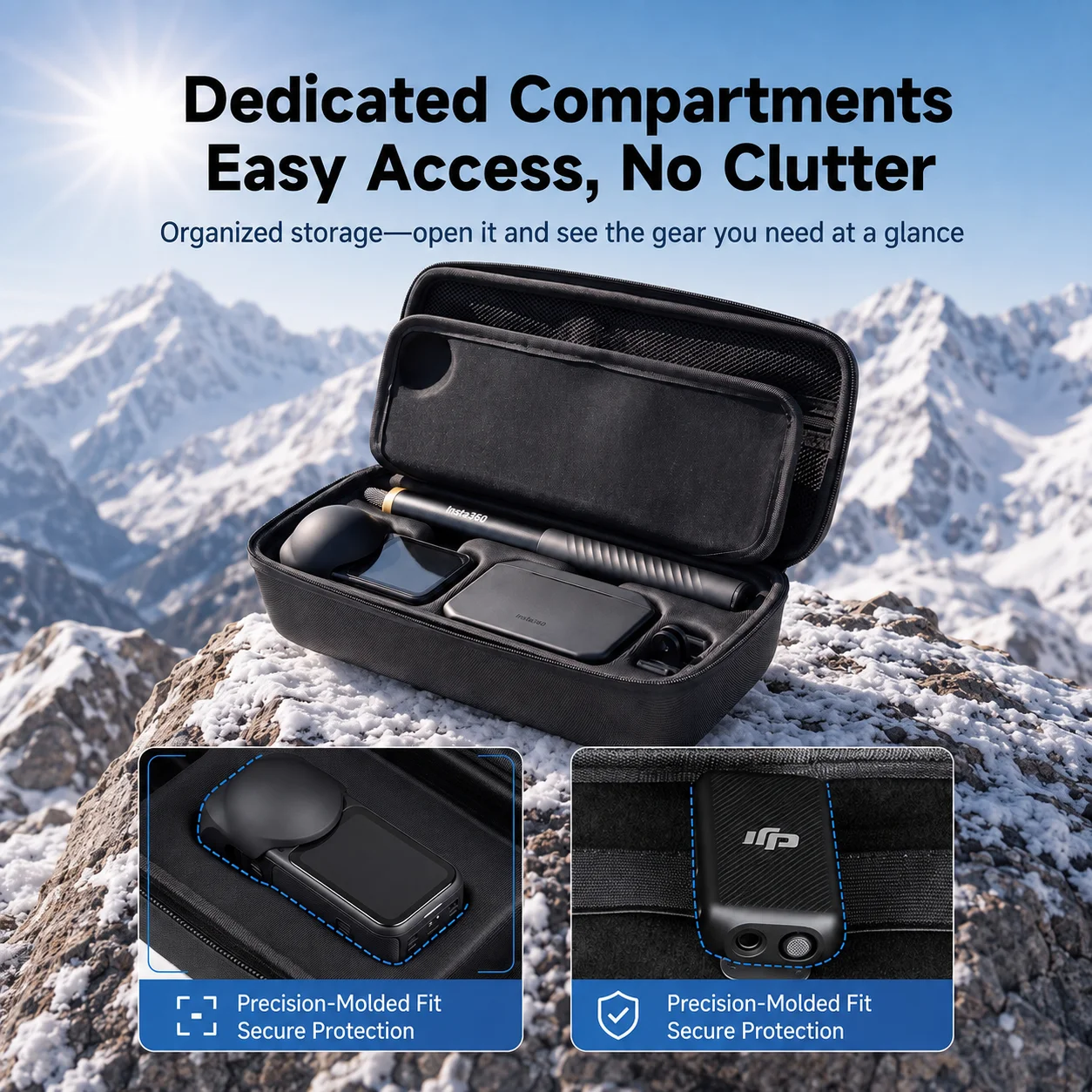 Carrying Case for Insta360 X6 Camera Accessories Storage Bag Travel Case & Shoulder Strap Waterproof PU Protective Cover