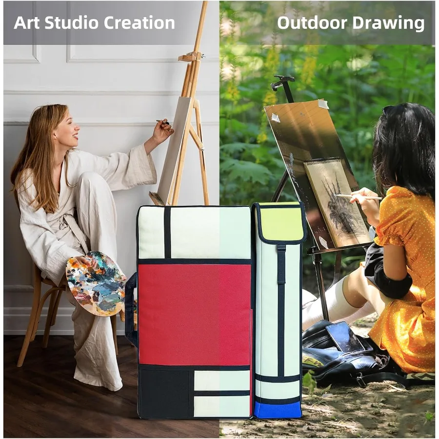 JJRING Custodia per portafoglio artistico Zaino per portafoglio per artisti in tela per grandi cartoni da esterno, contiene poster, stampe, pennelli Artwo