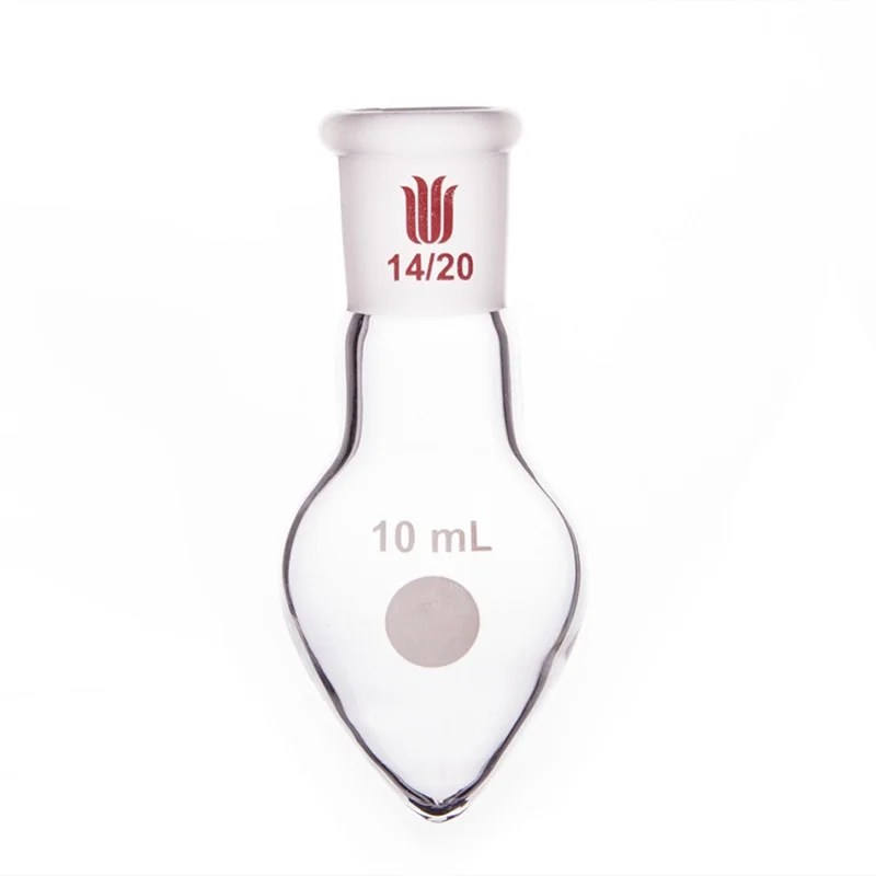 SYNTHWARE Thick walled heart-shaped flask, Pear shaped flask, Capacity 5mL 10mL 15mL 25mL 50mL, Borosilicate glass, F32