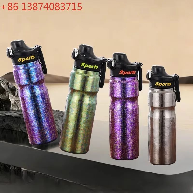 Pure Titanium Sports Water Bottle Double Layer Vacuum Insulated Cold Keep Outdoor Portable Cycling High Appearance For Men Women