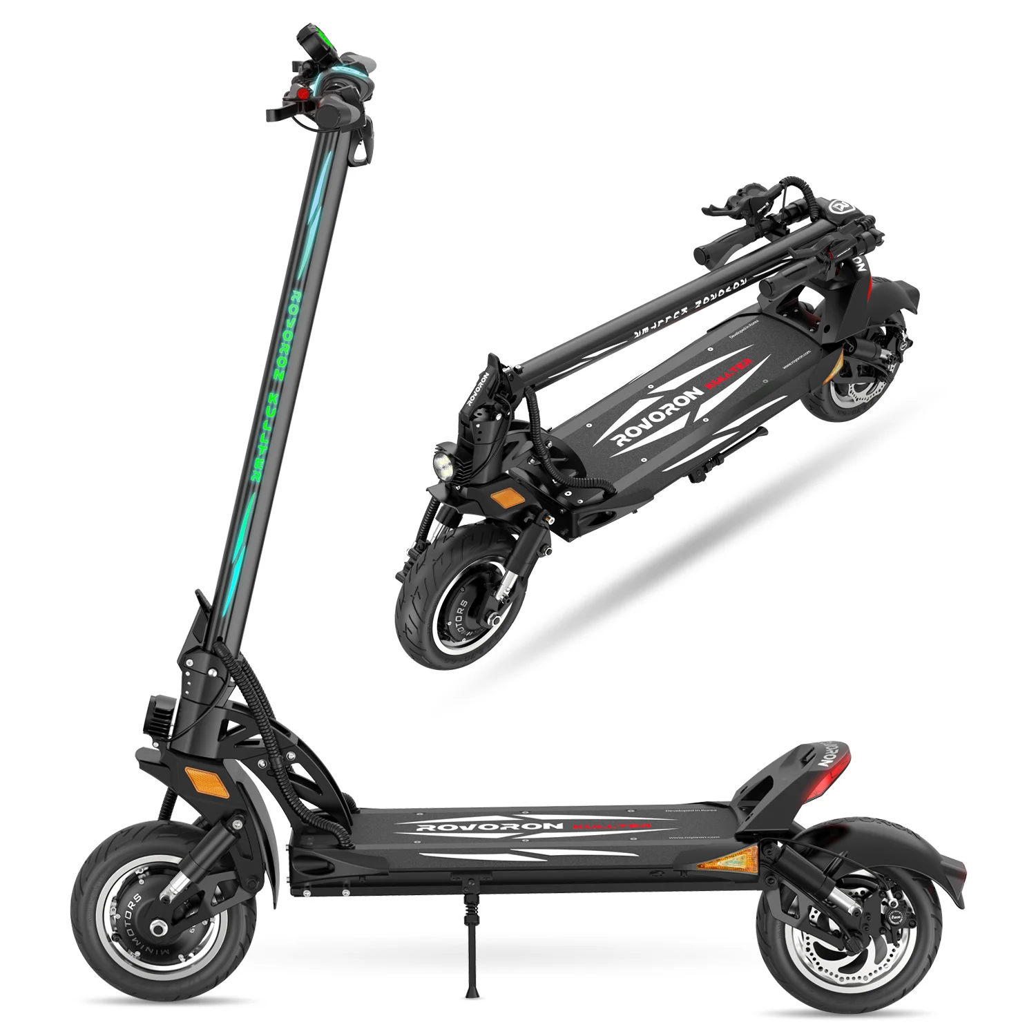 2600W Adult Electric Scooter Dual Motor Top Speed 50MPH,60V 23.4AH 10'' Off-Road Tires Sport Folding Escooter