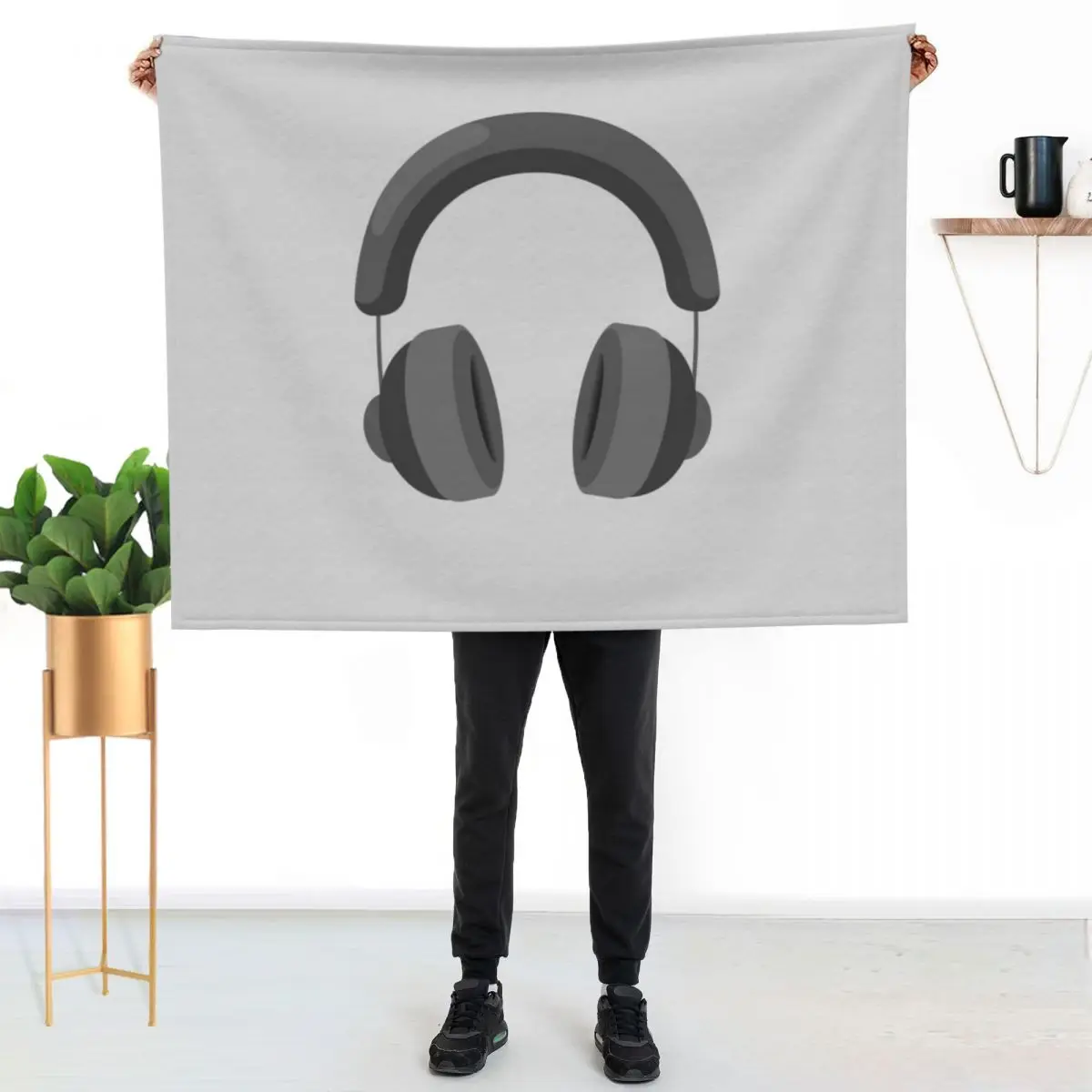 Headphone HeadphonesEarphone Gift Throw Blanket Kid'S Stuffeds Camping Polar Loose halloween Blankets