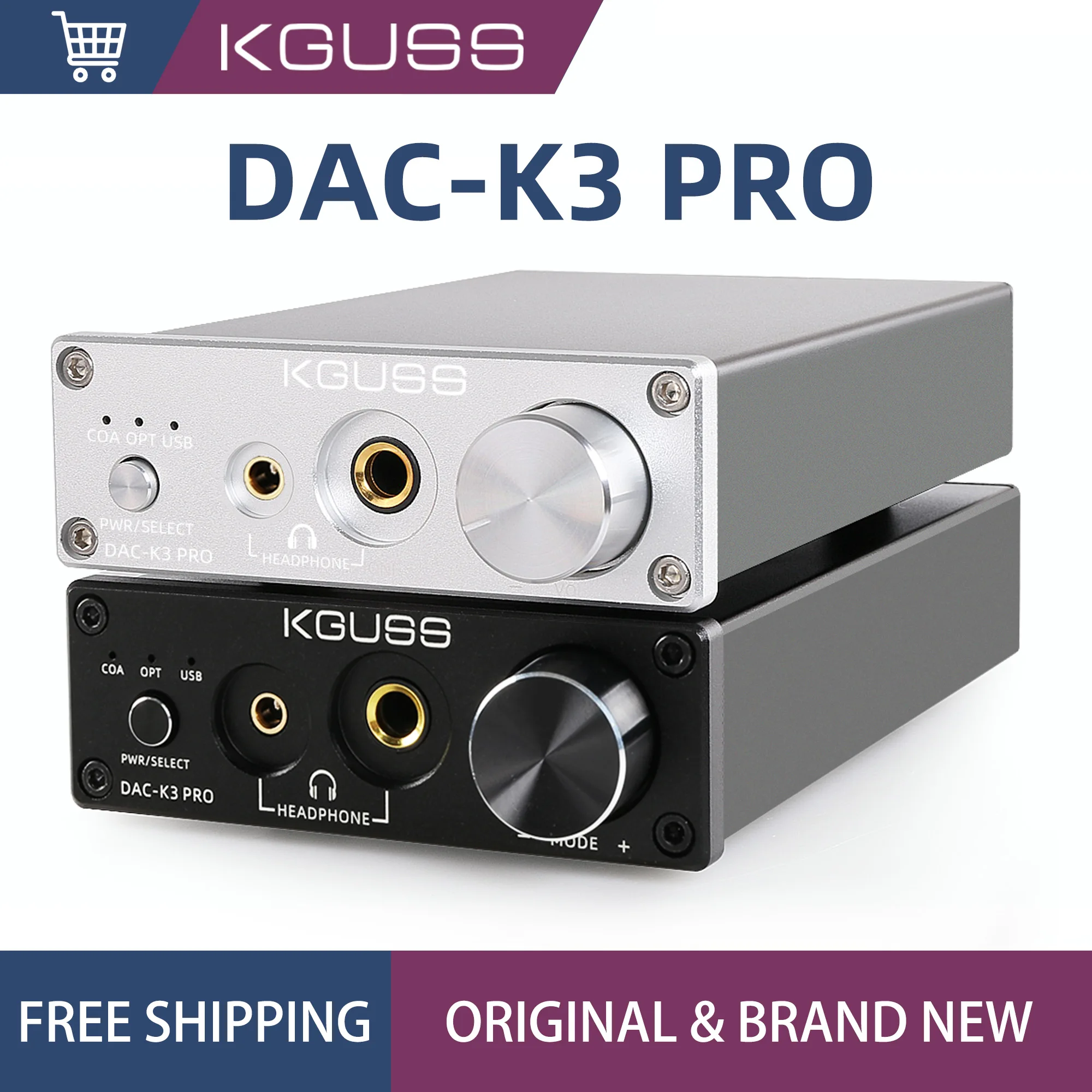 

KGUSS DAC-K3 PRO TPA6120A2 ESS9018K2M Mini Hifi Usb Dac Decoded LME49720NA USB optical coaxial input Audio Headphone Amplifier
