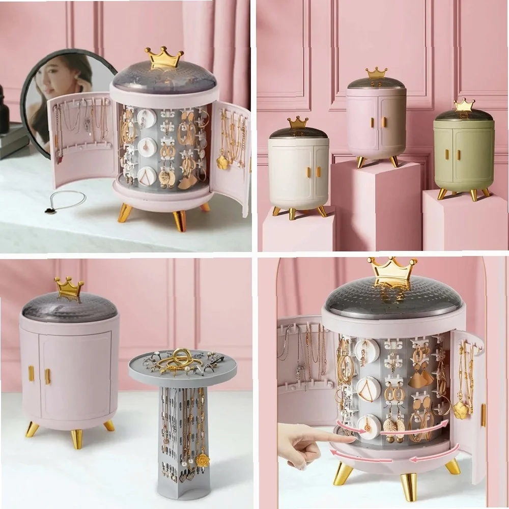 

Multifunctional Jewelry Display Case & Storage Box Organizer for Necklace Ring Pendant Bracelet Stud Earrings