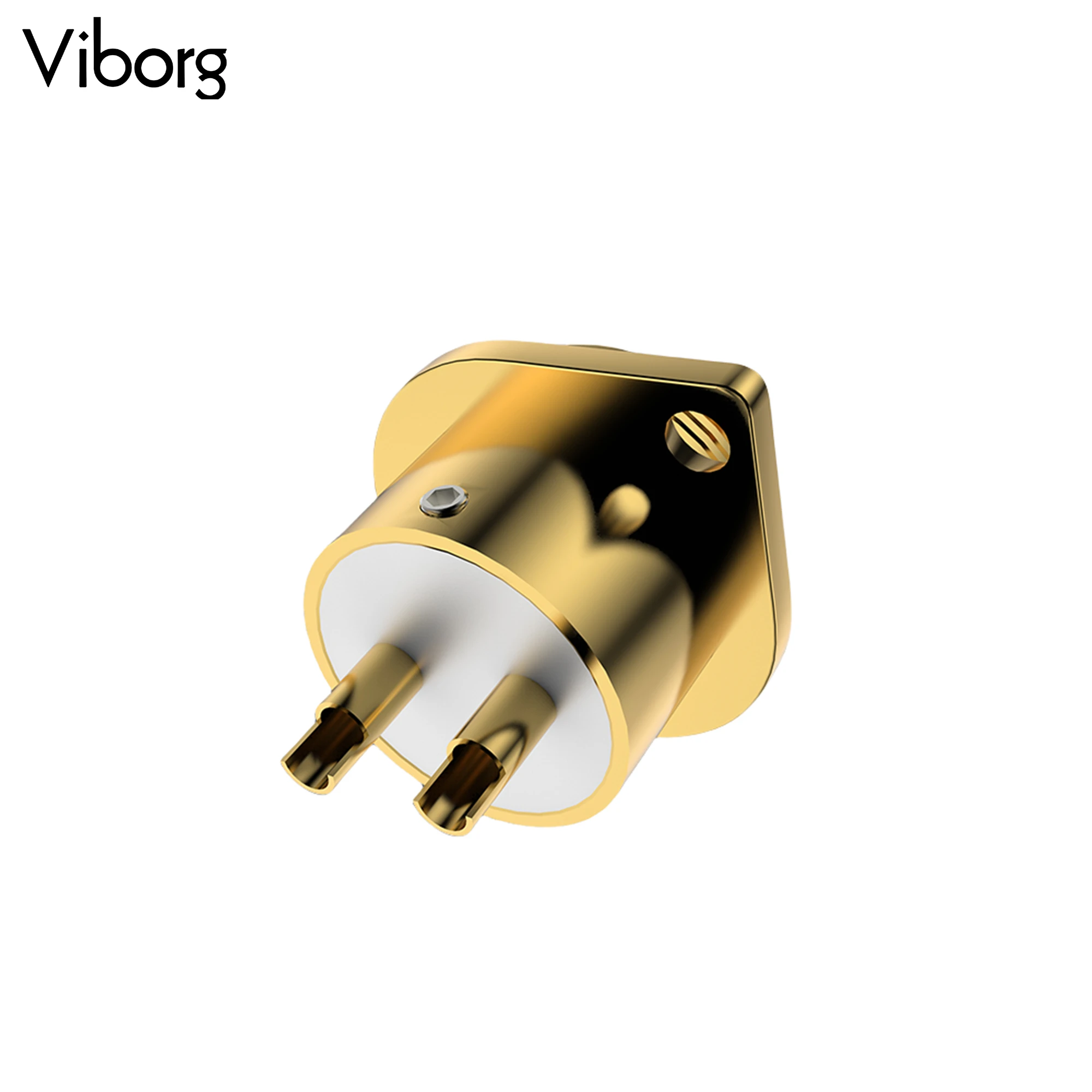 1 peça viborg high end gm16g cobre puro feito banhado a ouro micro conector macho 2 pinos gx16 aviação gx16 soquete macho chassi