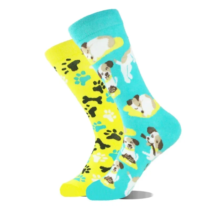 New Fashion Socks Creative AB Asymmetric Cotton Socks Personalized Popular Street Jacquard Couple Socks