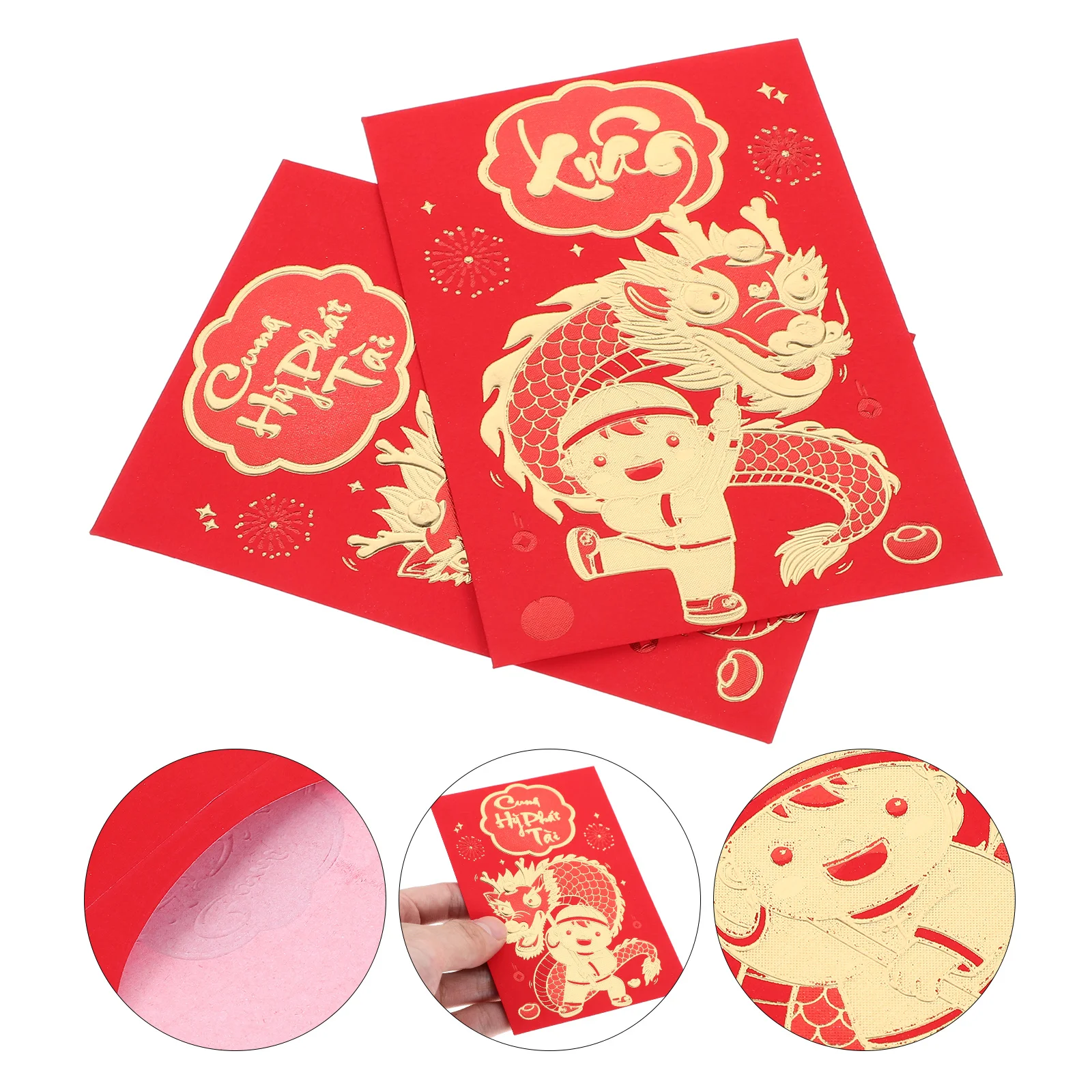 12Pcs Red Money Envelopes Chinese Style Lucky Cash Packets for New Year Birthday Spring Festival Year of Dragon 2024 Red Packets