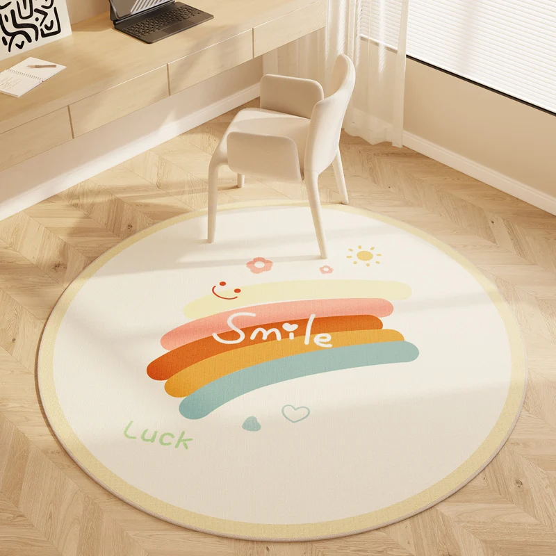 Round Hopscotch Children\'s Mat Cute Cartoon Style Rugs for Bedroom Soft Non-slip Nursery Carpet Washable Children Crawling Rug