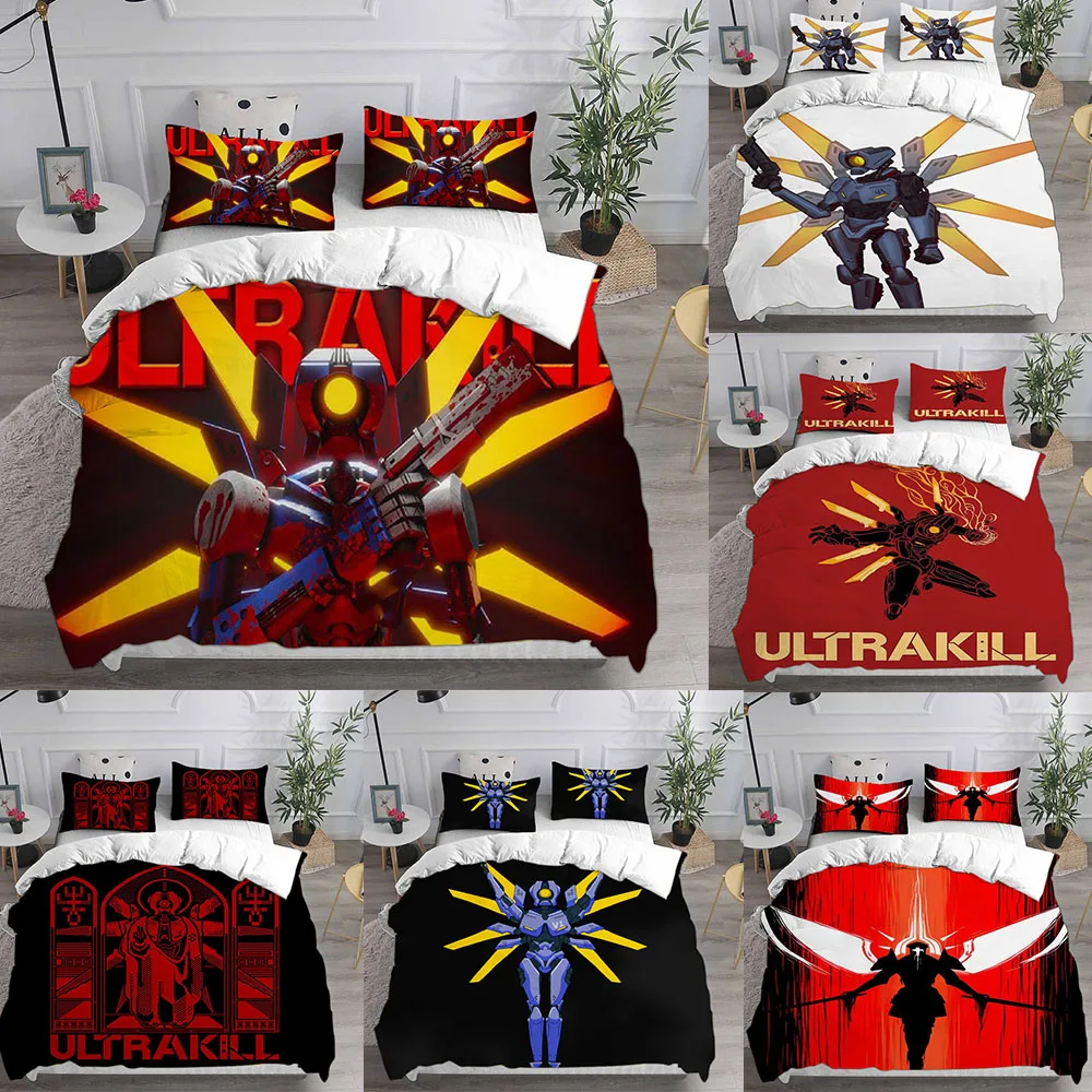 

Ultrakill Bedding Sets Comforter Quilt Bed Cover Duvet Cover Pillow Case EU Single US Twin 2-3 Pieces Sets Kids Adult Size