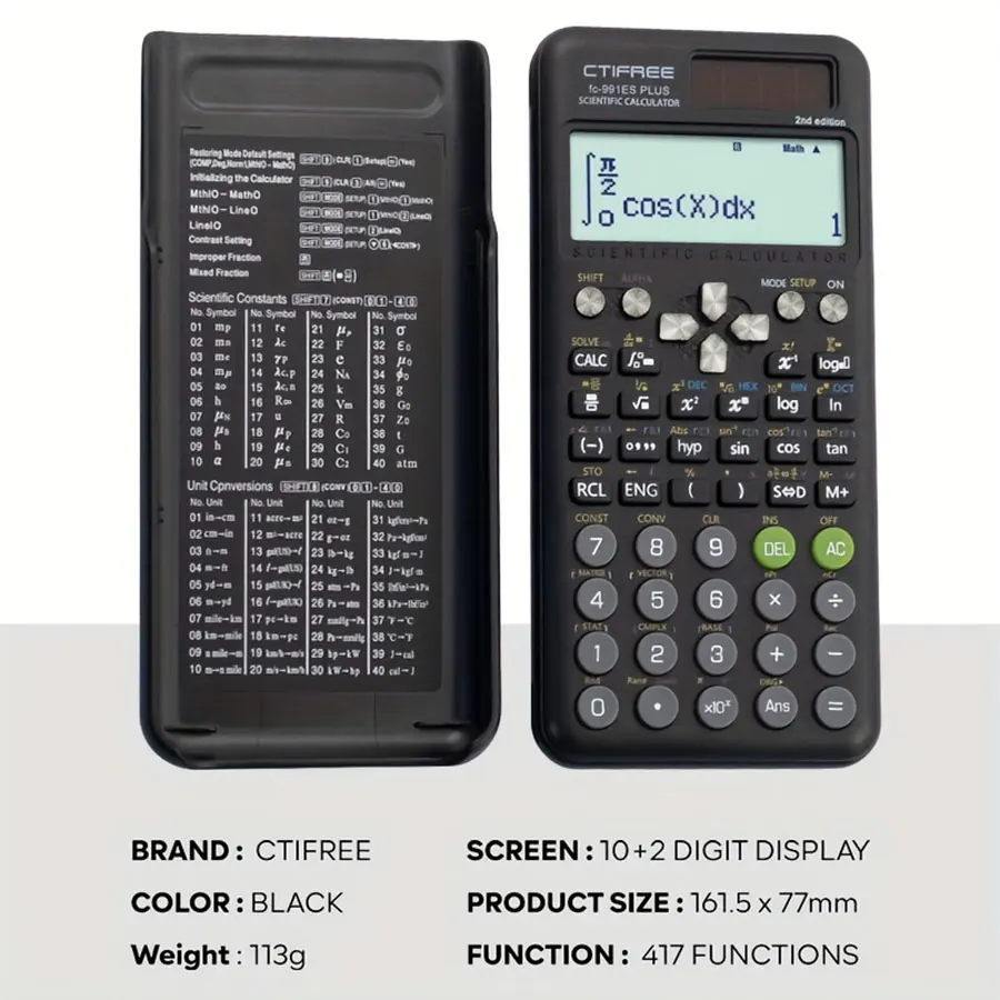 FC-991 ES PLUS Multifunctional science function calculator-417function Specially designed for student exams, economical packagin