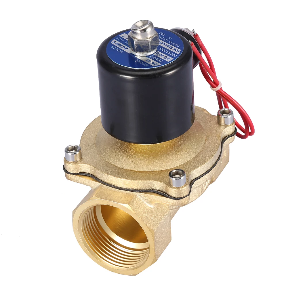 Valve DN32 Normally Closed 2 Position 2 Way Electromagnetic Solenoid Valve AC 220V 1-1/4