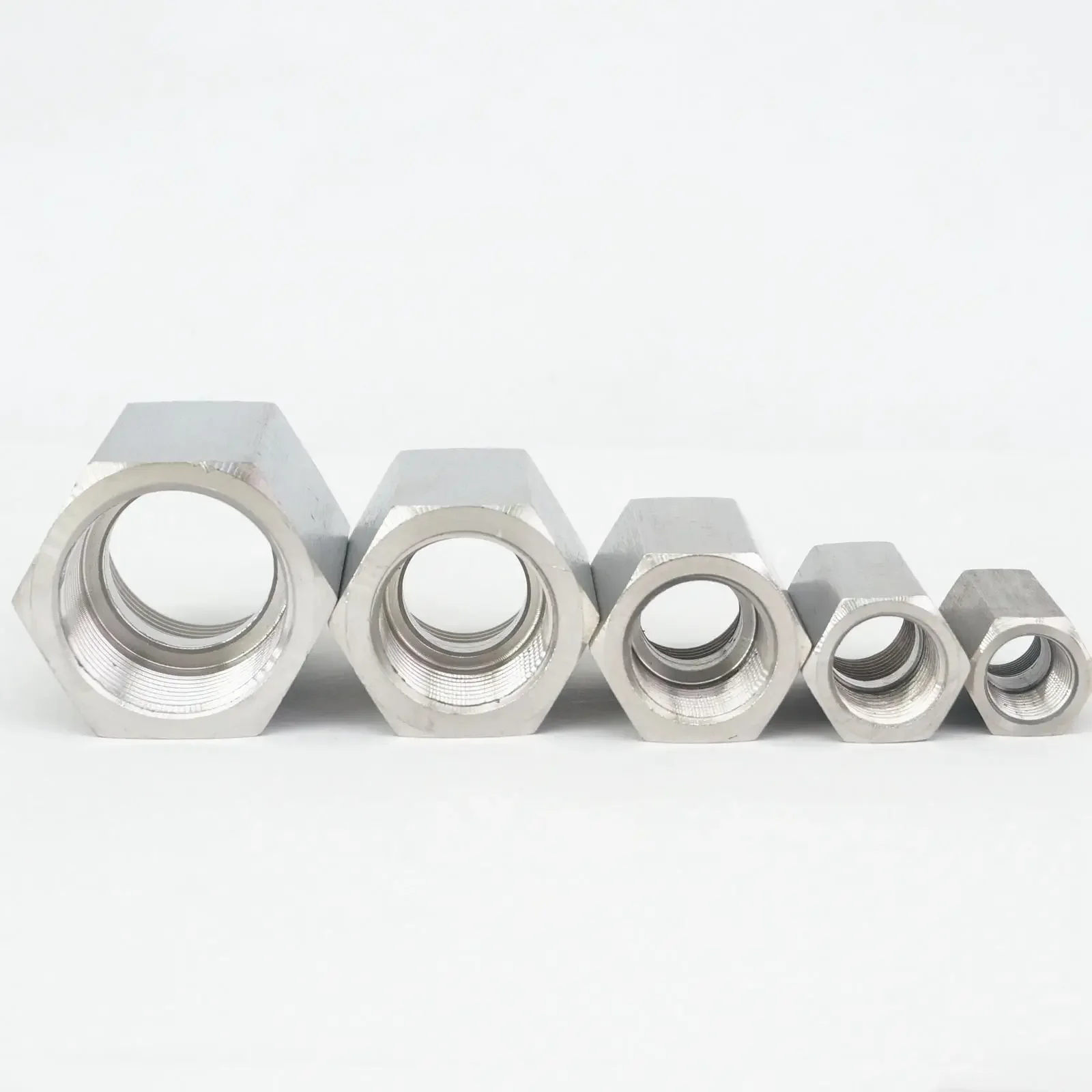 Tuerca hexagonal hembra BSP de acero inoxidable 1/8, 1/4, 3/8, 1/2 y 3/4 pulgadas, adaptador de conector, presión máxima de 304 Mpa