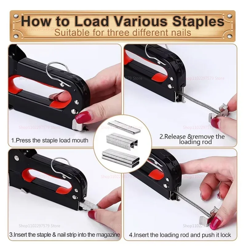 الثقيلة 3 في 1 متعددة الوظائف التيلة بندقية ومسدس مسامير مجموعة 600 قطعة لإصلاح وتثبيت الأثاث النجارة المفروشات #5