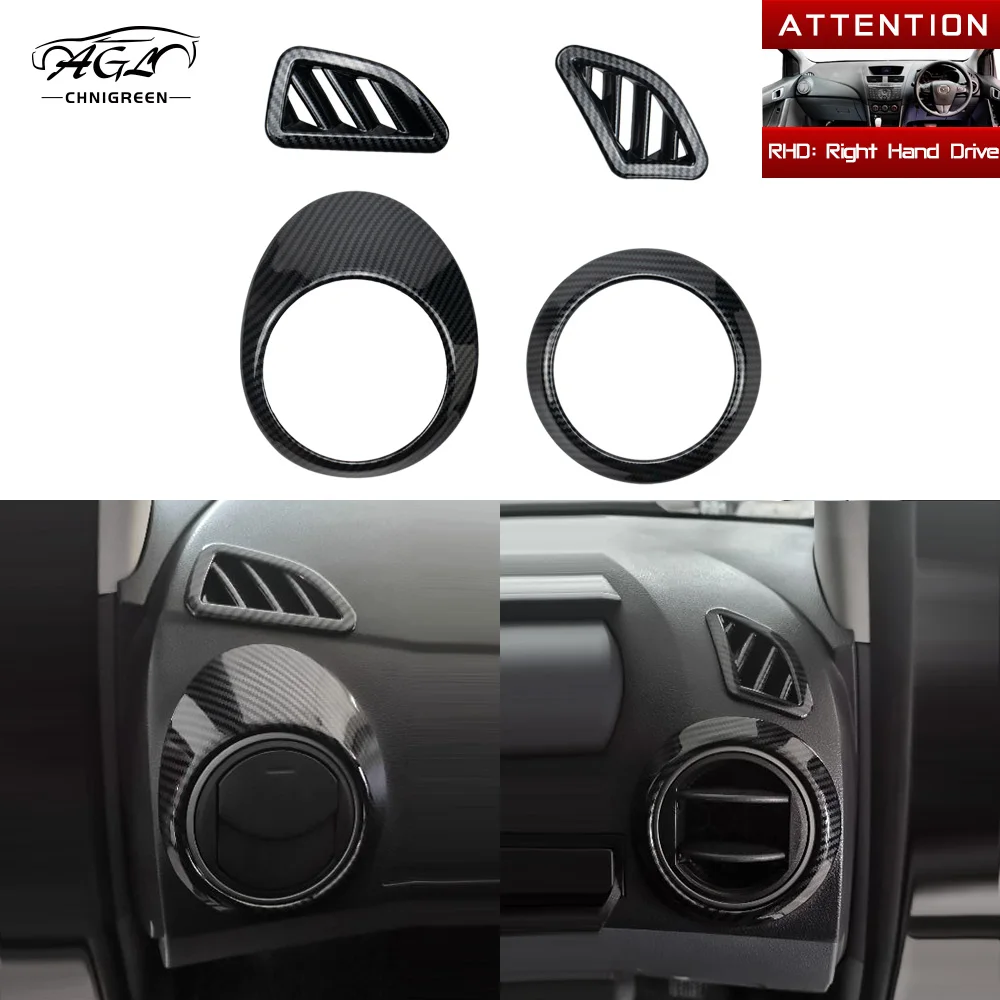 ABS Carbon Fiber Color Air Condition Outlet AC Vent Trim for RHD Mazda BT-50 BT50 2010-2013 2014 2015 2016 2017 2018 2019 2020