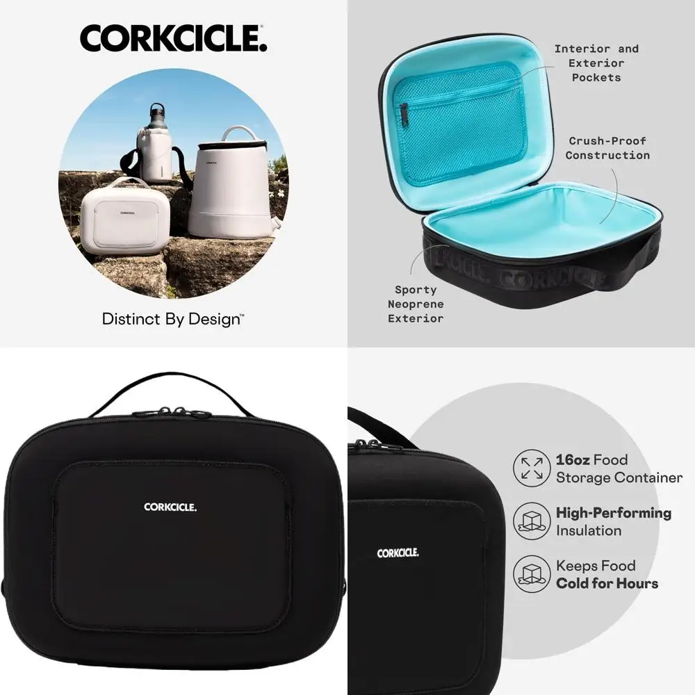 

Изолированная сумка для обедов с защитой от ударов, просторным внутренним отделением, внешними и внутренними карманами, 11 x 8.75 x 4, идеально подходит для лета.