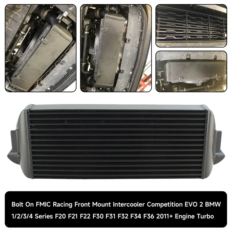 Black/Silver New Brand  Intercooler EVO 2 For BMW 1/2/3/4 Series F20 F22 F32 F34 F36 125i 228i 316d 330d