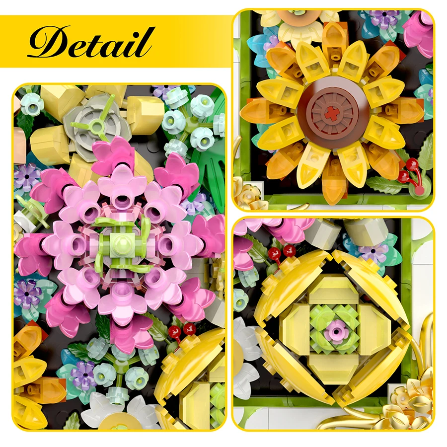 EDUCIRO Flowers Frame Toys Building Sets, Gift for Her or Him for Valentines Day Gift, Mother's Day, Birthday, Christmas