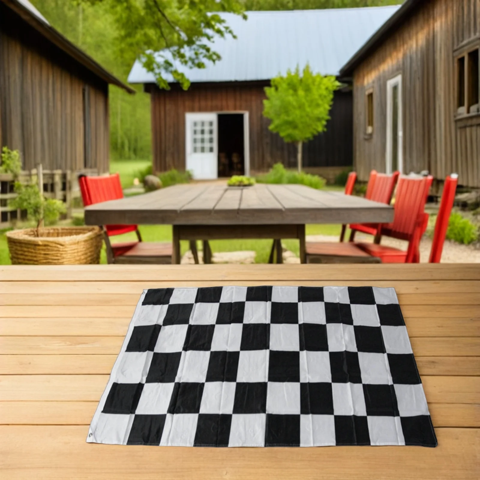 

2Pcs 39x24 Inch Racing Checkered Flag Lightweight Portable Handheld Flag for Race Game Competition Sport Event Decoration