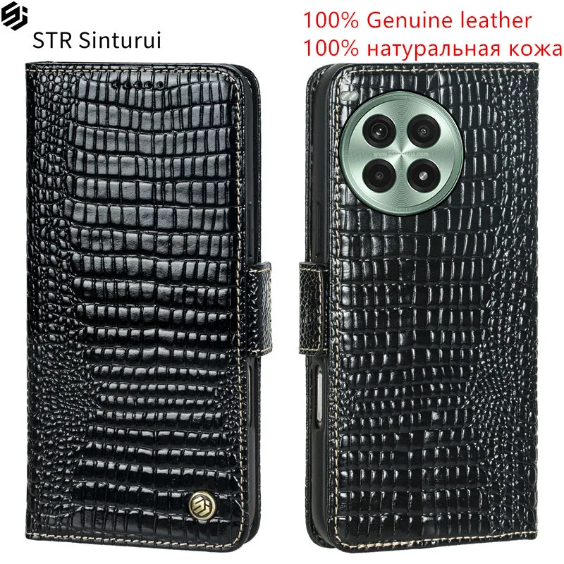 

STR Genuine lizard pattern leather card Slot Wallet Cover For OnePlus Ace 3 2 Pro 3V 2V Magnetic skin Flip shockproof phone Case