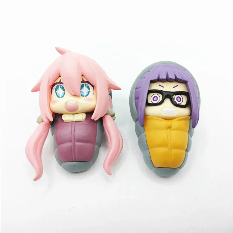 Entspanntes Camp Sleeping Series Actionfigur Rin Shima Aoi Inuyama Ena Saitou PVC Modell Spielzeug Geschenk Puppe Modell Desktop-Dekoration