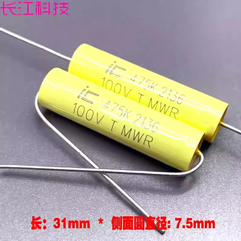 capacitor-de-filme-fino-axial-nao-polarizado-ic-american-cbb-mkp-mwr-47uf-475-4u7-100v