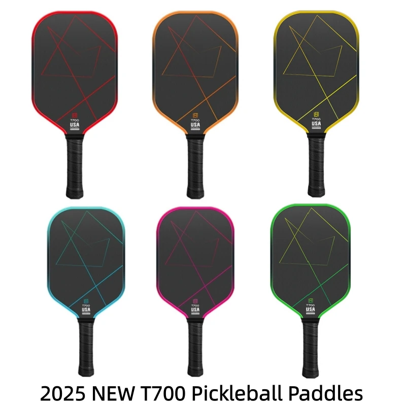 

2025Новые весла для пиклбола с матовой отделкой и градиентом цвета T700, углеродное волокно, одобренные USAP, 16 мм, легкие для соревнований, тренировок