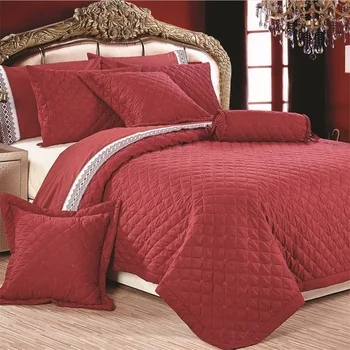 Wholesale Customized Logo 100% Organic Cotton Quilted Bed Cover with Embroidered Pattern for Home Hotel Use Polyester Filling