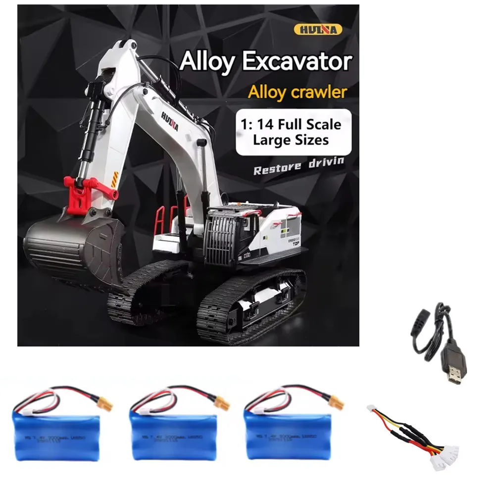 HUINA 594 Excavator Battery 7.4v 3000mAh XT30 plug  / USB Charger  / Use For HUINA 594 Spare Parts