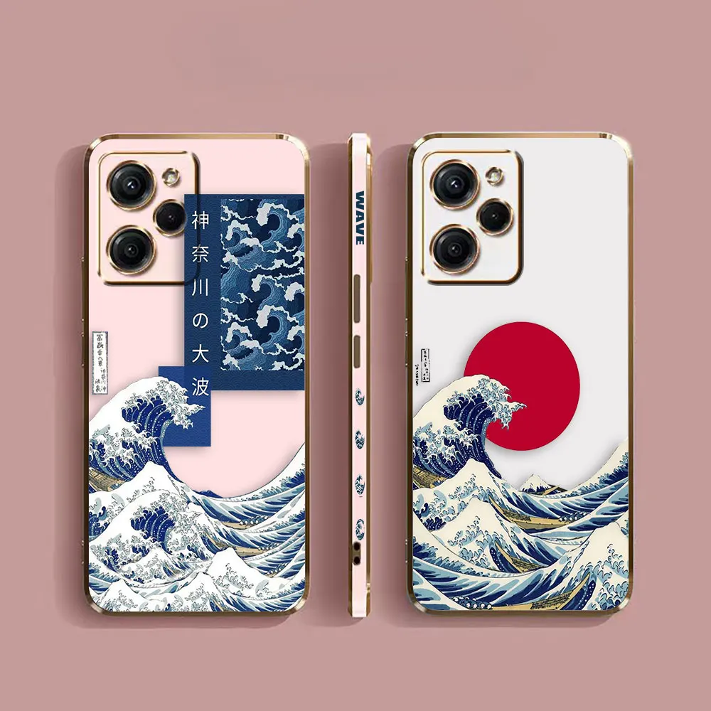 The Great Wave Off Kanagawa Cover Smooth E-TPU Phone Case Redmi NOTE 7 8 9 9S 9T 10 11 11S 12 12S 11T 10T 10S PRO PLUS 5G Case