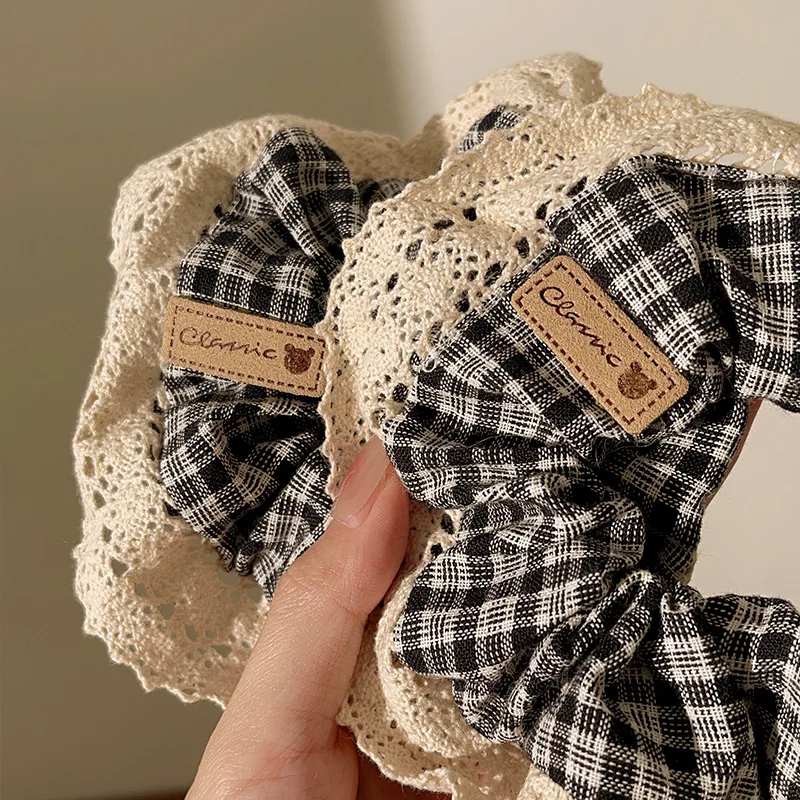 سوبر الجنية الدانتيل الأمعاء الغليظة عقال شريط مطاطي حبل الشعر لسانتا الفرنسية الرجعية ملحق العلاقات الشعر الفقرة El Cabello