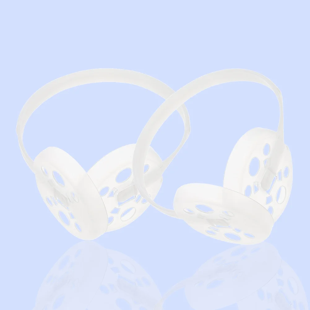 3 Pcs Headband Headphones Earmuff DIY Frame White Plastic Holder