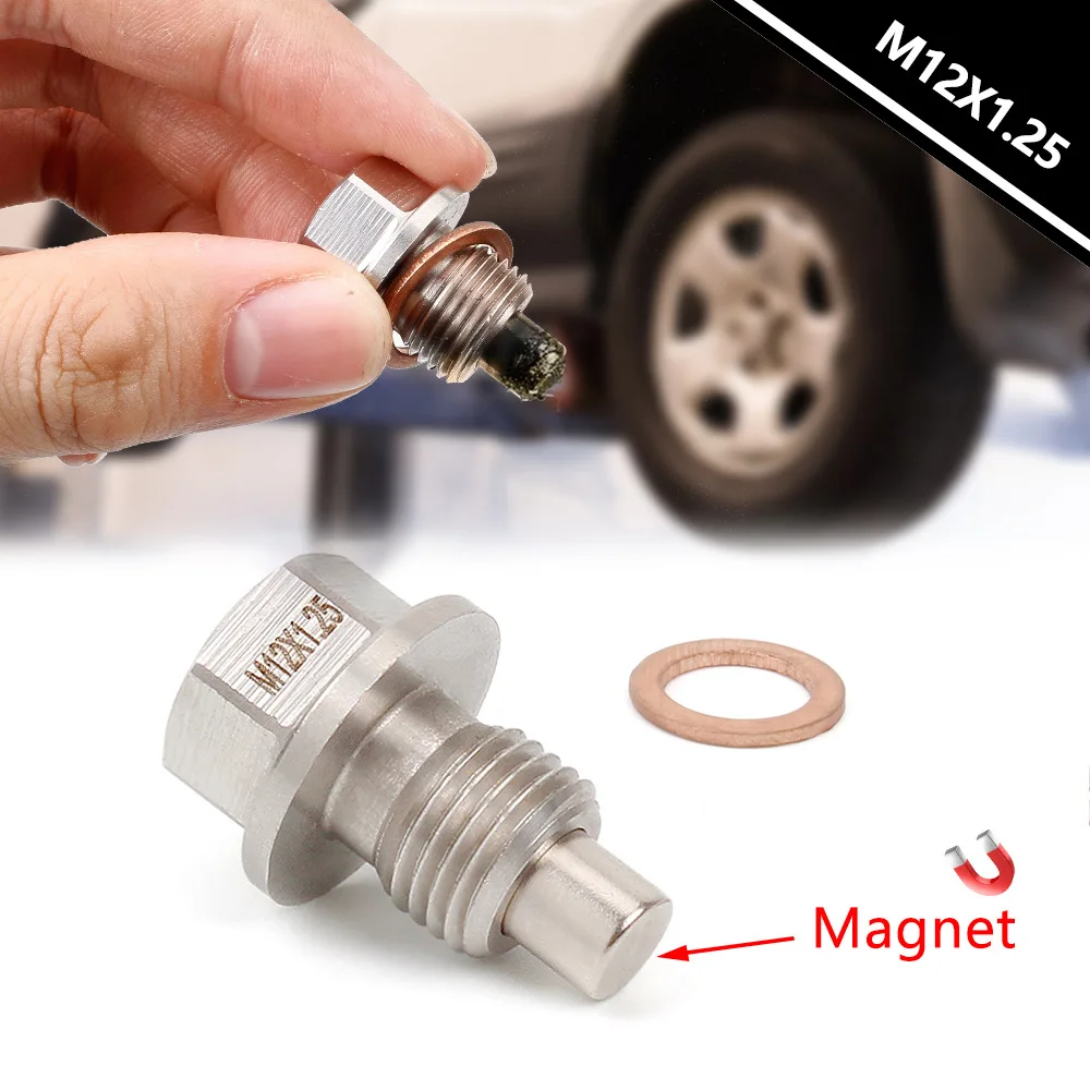 Stainless steel Magnetic Oil Drain Plug - Compatible with Engine and Transmission 9 models