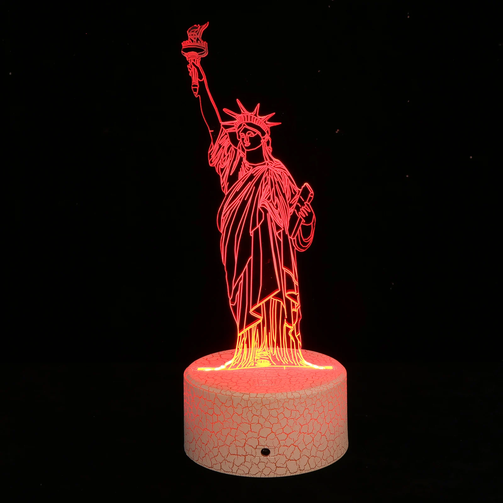 LED kleine tafellamp 3D Touch USB opladen veelkleurig vrijheidsbeeld nachtlampje voor slaapkamer woonkamer decor