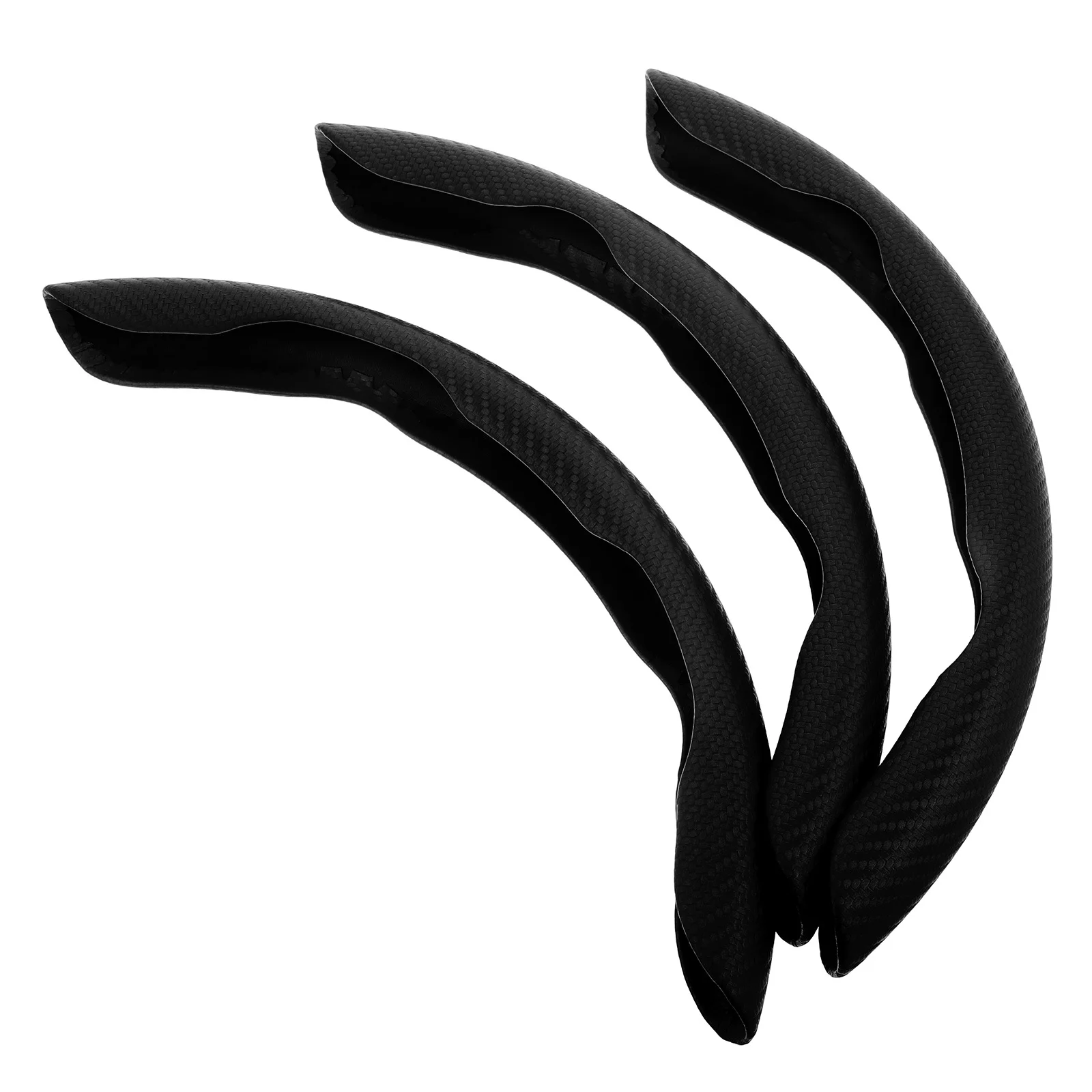 

3Pcs 15-Inch Steering Wheel Cover Carbon Fiber Texture Anti-Slip Grip Universal Fit for Car Suv Truck All Season Use Soft