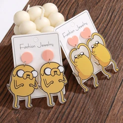 Japan and South Korea Cartoon Anime Old Skin Earrings Creative Handmade Cute Playable Character Acrylic Earrings for Teen Women